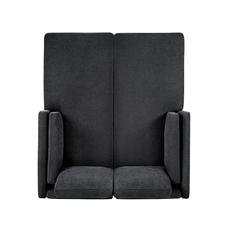 Christopher Knight Home - Alora Modern Upholstered Chaise Lounge Sofa Bed with Dual-Layer Armrests and Flexible Layout Design