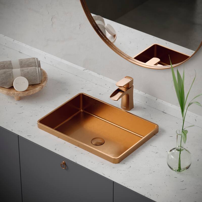 Karran Kassel Single Hole Single Handle Basin Bathroom Faucet with Matching Pop-up Drain