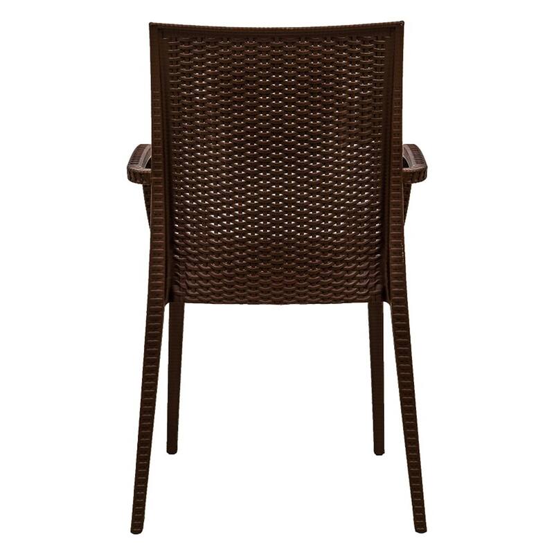 LeisureMod Mace Weave Design Outdoor Patio Armchair (Set of 2)