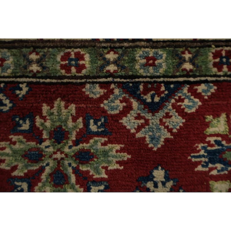 Hand Knotted Oriental 100% Wool Carpet Traditional All-Over Red Kazak Area Rug - 5' 11'' X 4' 2''
