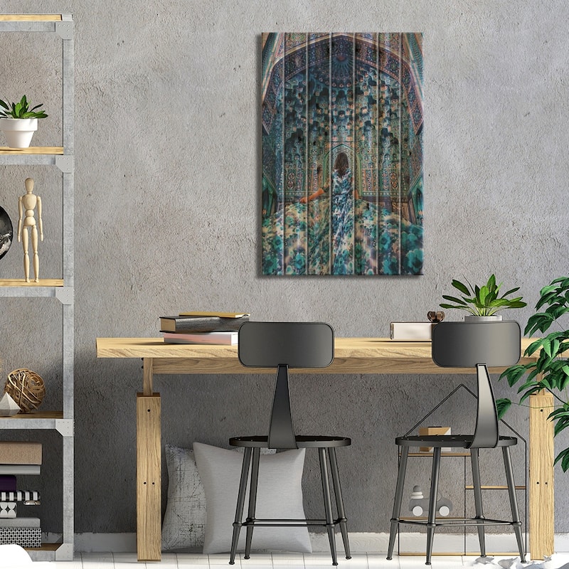 Blue Wanderlust Print On Wood by Hobopeeba - Multi-Color