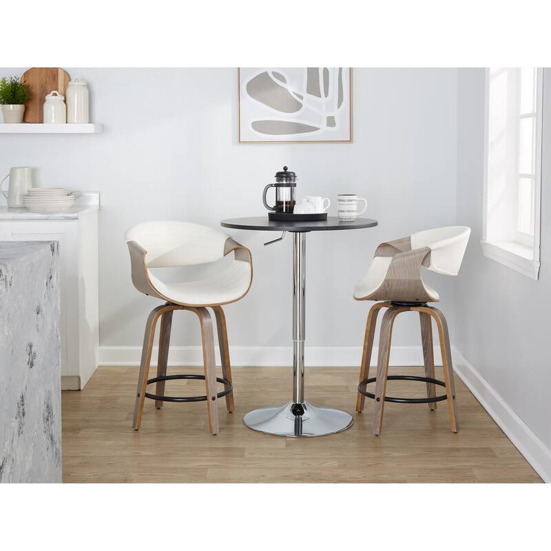 Carson Carrington Kanteborg 24" Fixed-Height Counter Stool with Round Footrest (Set of 2)