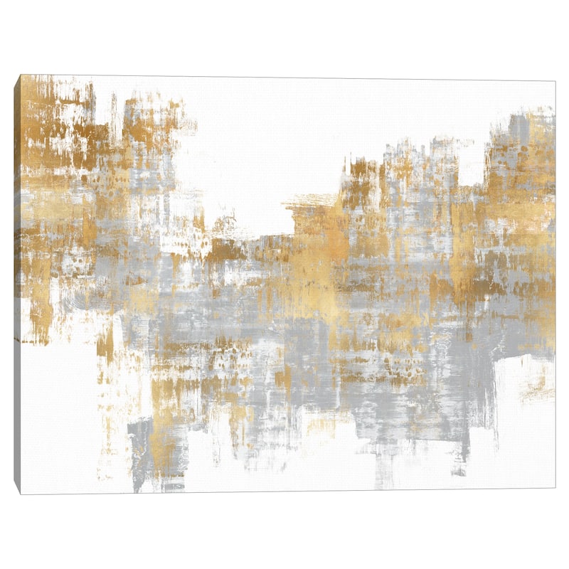 Dynamic Gold on Grey by Alex Wise Canvas Art Print