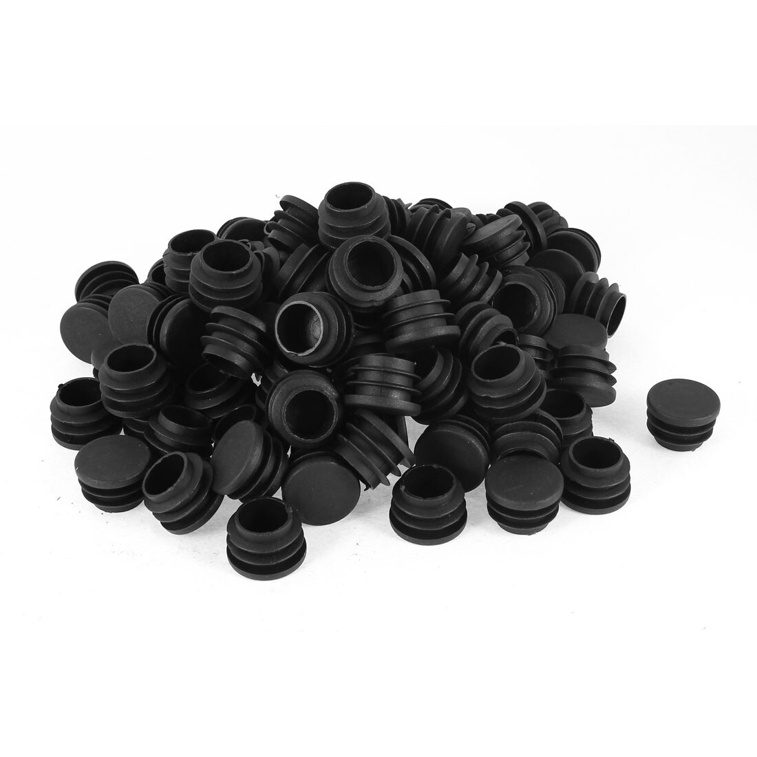 15 Pieces Black Plastic Blanking End Cap Round Tube Insert Pipe Bung 25mm 1-inch
