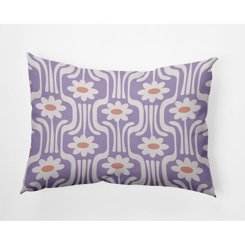 Daisys and Squiggles Indoor/Outdoor Throw Pillow - Lilac - 14" x 20"