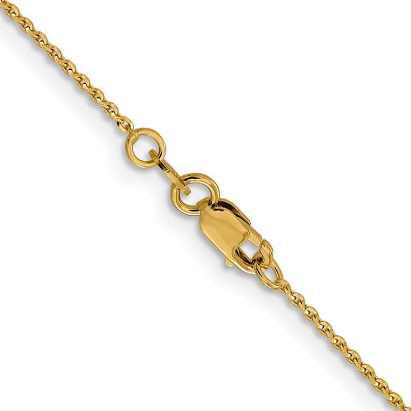 Curata 14k Yellow gold 1.15mm Diamond-Cut Open Oval Cable Chain Necklace Options: 16 18 20