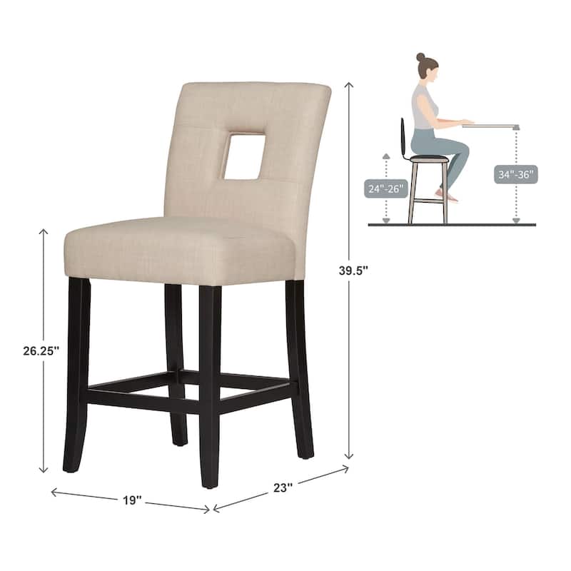 Mendoza Keyhole Counter Height Back Stool (Set of 2) by iNSPIRE Q Bold