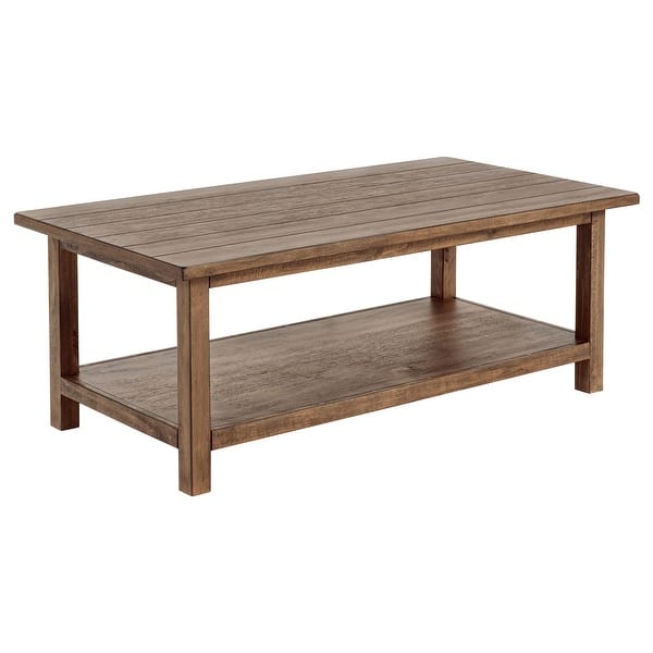 slide 2 of 21, Payne Wood Coffee Table with Shelf - 47.25'' x 24.00'' x 18.25'' Distressed Brown