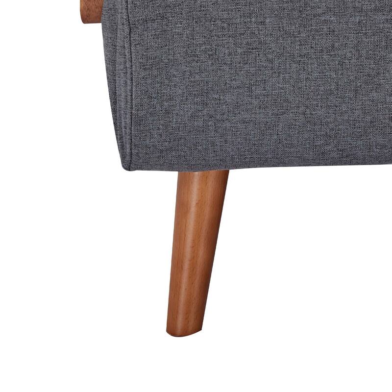 Extra Wide 3 in 1 Loveseat Folding Sofa Bed 10s Convert 3 Position Backrest Gray Small Apartment