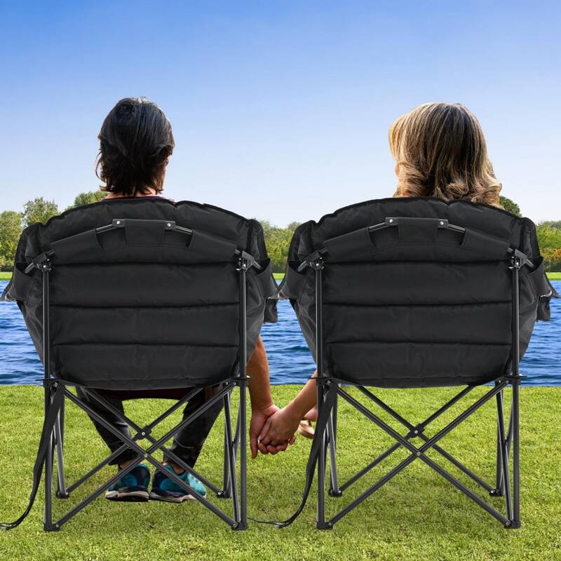 DoCred Oversized Camping Chair, Fully Padded Folding Moon Chair