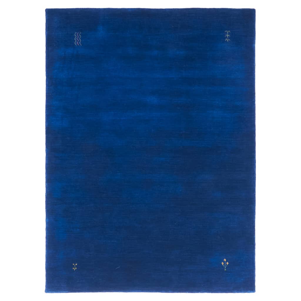 ECARPETGALLERY Hand Loomed Kashkuli Gabbeh Dark Navy Wool Rug - 4'0 x 5'6