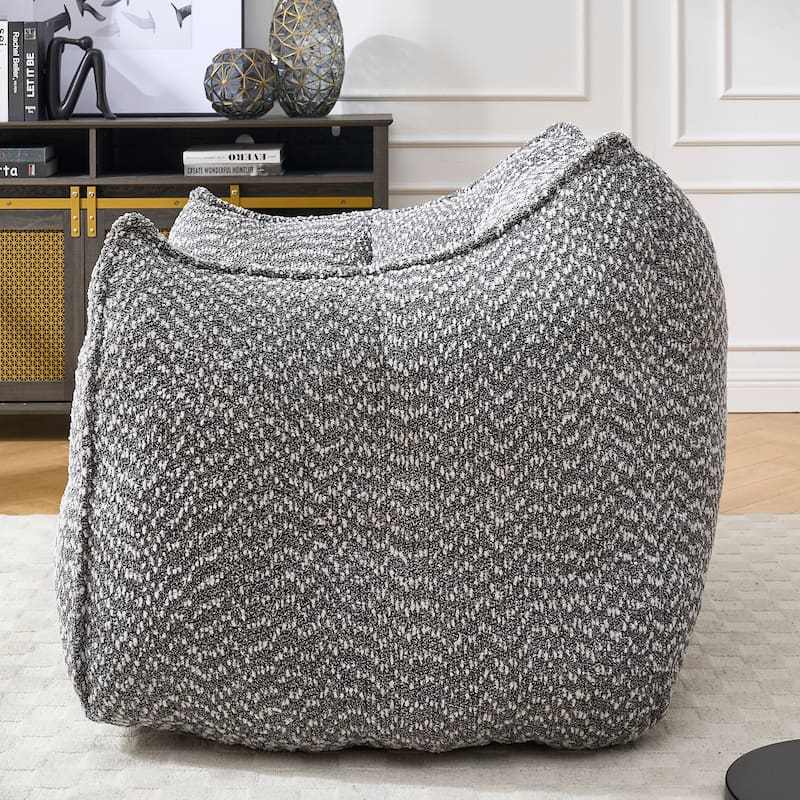Chenille Fabric Bean Bag Chair Living Room Accent Chair Lazy Sofa
