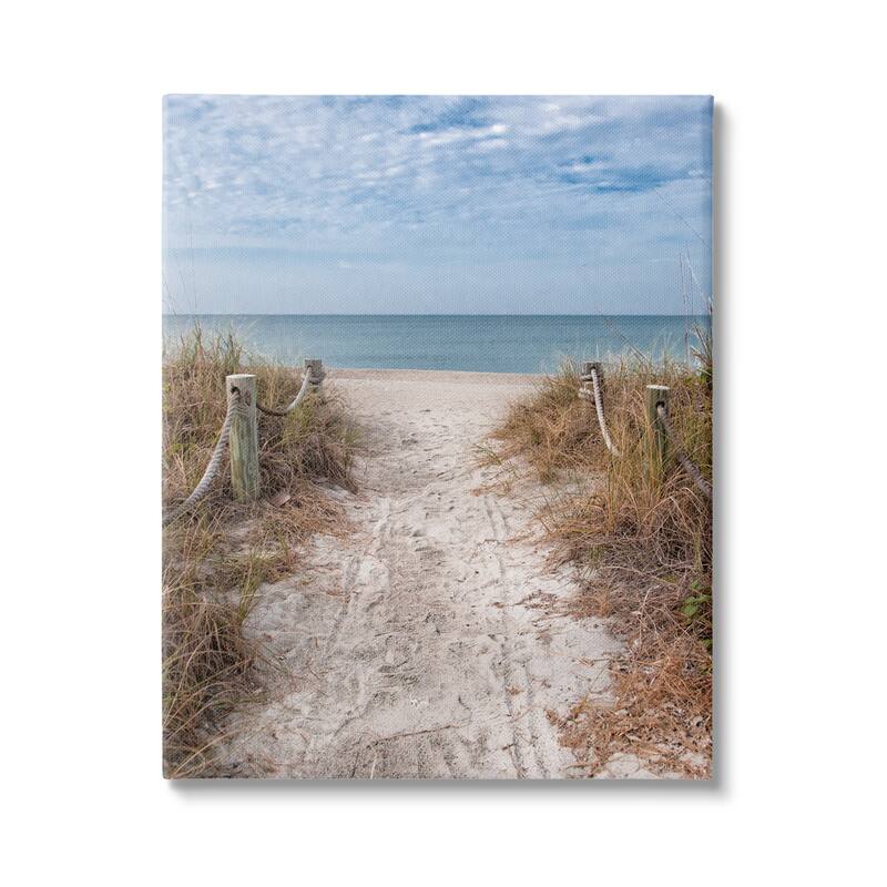 Stupell Sandy Ocean Boardwalk Summer Horizon Stretched Canvas Wall Art, Design by Mary Lou Photography - 16 x 20