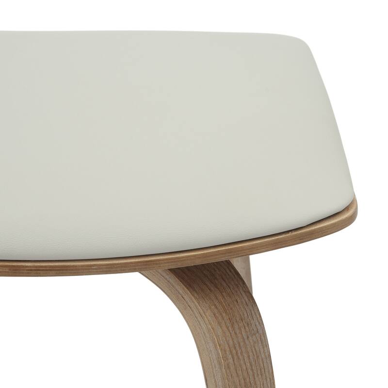 Leather Counter Stool Swivel Square Seat Poplar Wood Frame Iron Foot Rest