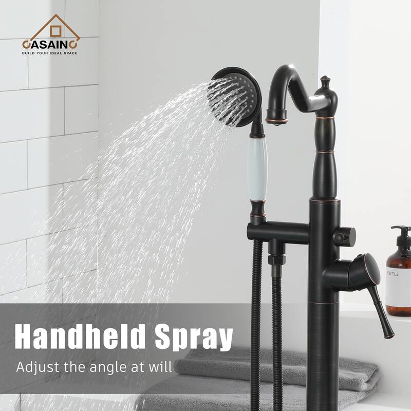 Single Handle Classical Freestanding Bathtub Faucet with Hand Shower Hand