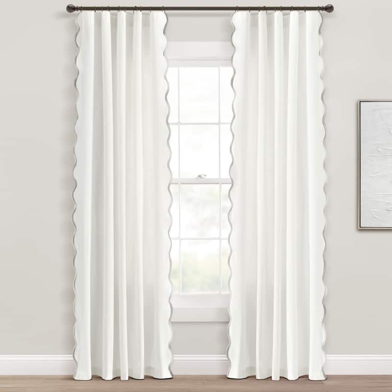 Lush Decor Coastal Chic Scallop Edge Window Curtain Panels