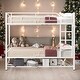 preview thumbnail 1 of 16, Modern Twin Over Twin Bunk Bed with Shelf and Guardrails,Separate into 2 Twin Beds for Bedroom White