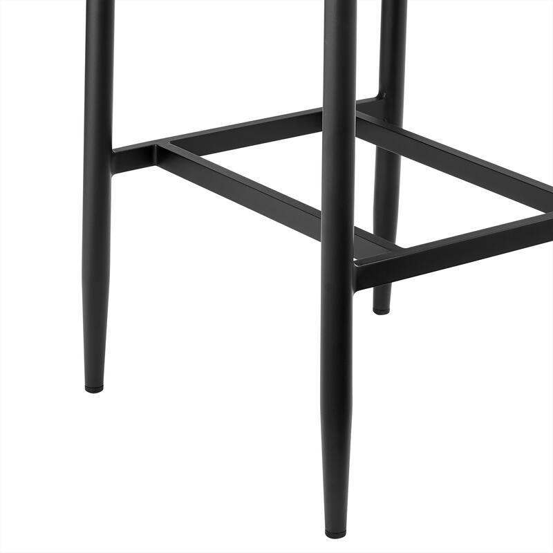 Orlando Outdoor Patio Counter or Bar Height Bar Stool in Aluminum and Teak with Grey Cushions
