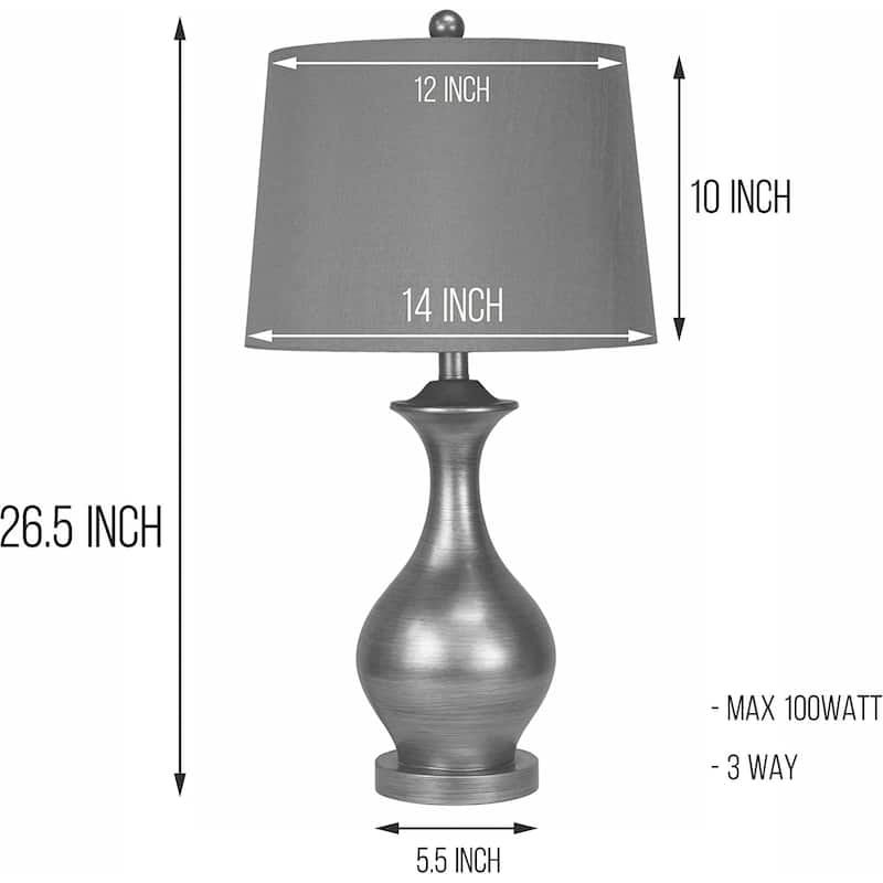 26.5" Brushed Gold Vase Table Lamp - N/A