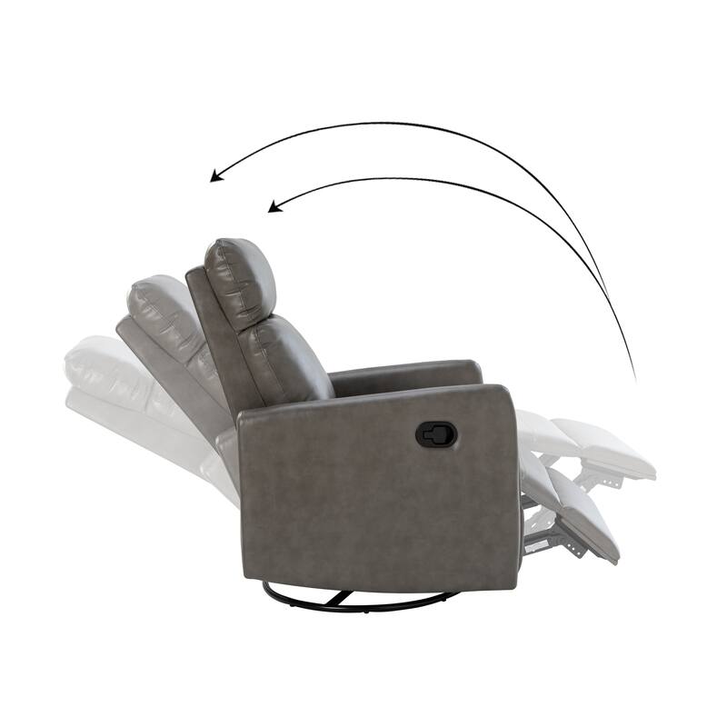 Lyle Manual Swivel Recliner with Metal Base