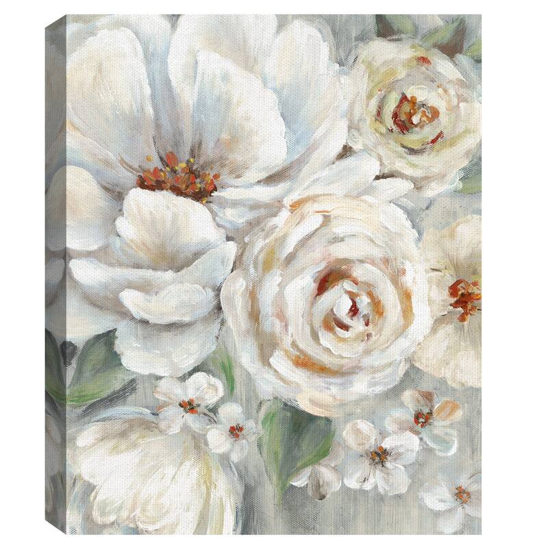 Neutral Blooms by Willowbrook Fine Art Canvas Art Print