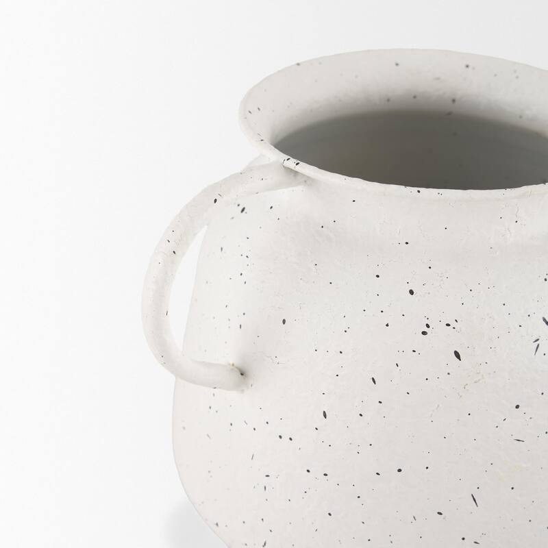 Treva White w/ Black Speckles Small Vase