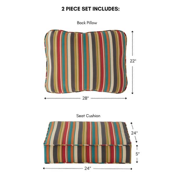 dimension image slide 2 of 3, Greendale Outdoor Premium Deep Seating Back and Seat Cushion Set (Cushions Only)