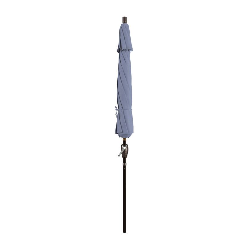 California Umbrella 9-foot Round Crank Lift, Push ButtonTilt, Bronze Frame Finish, Aluminum Patio Umbrella with Sunbrella Fabric