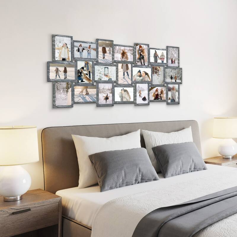 HELLO LAURA Modern Plastic 21 Piece Wall Hanging Family Photo Frame Wall Set