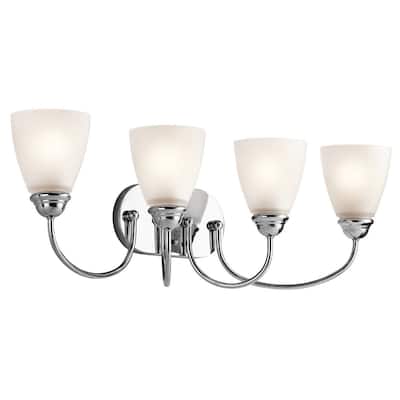 Kichler Jolie 4 Light 28" Wide LED Bathroom Vanity Light with Satin