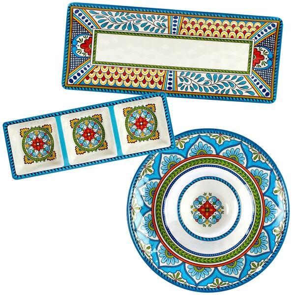 slide 1 of 7, Certified International Seville 3-Piece Melamine Hostess/Serving Set