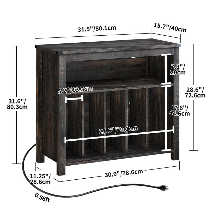Moasis Record Player Stand, Vinyl Record Storage with Power Outlets and LED Lights, Holds Up to 130 Albums