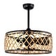 preview thumbnail 4 of 15, Annas 25 Inch Matte Black and Gold cage Finish Ceiling Lighted Fandelire with Remote