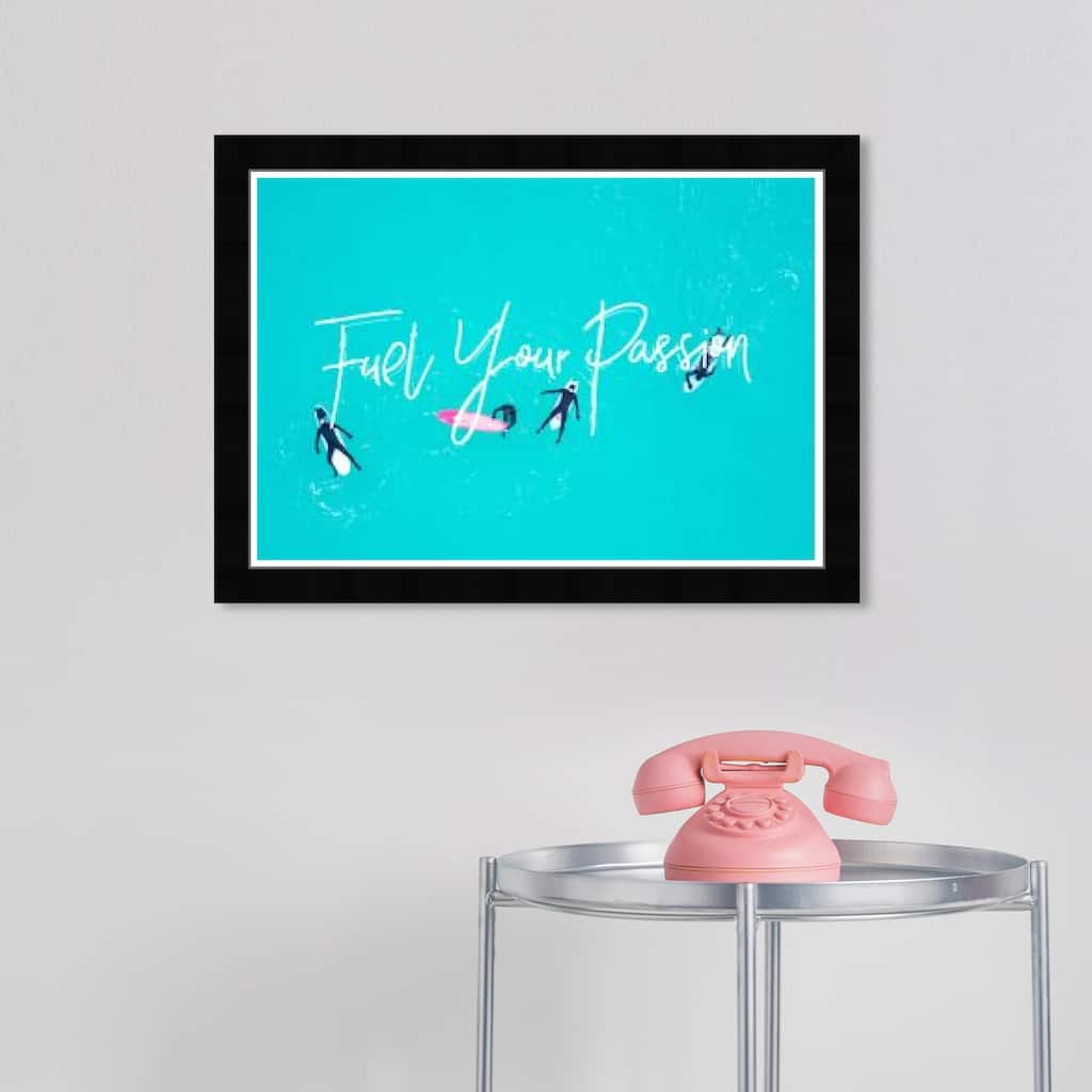 Wynwood Studio Prints Sports and Teams Fuel Your Passion Blue and Turquoise Nautical & Coastal Wall Art Canvas Print