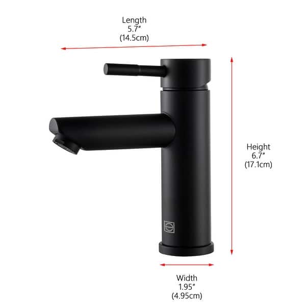 dimension image slide 2 of 3, Elegant Lighting FAV-1008 Mia 1.5 GPM Single Hole Bathroom Faucet