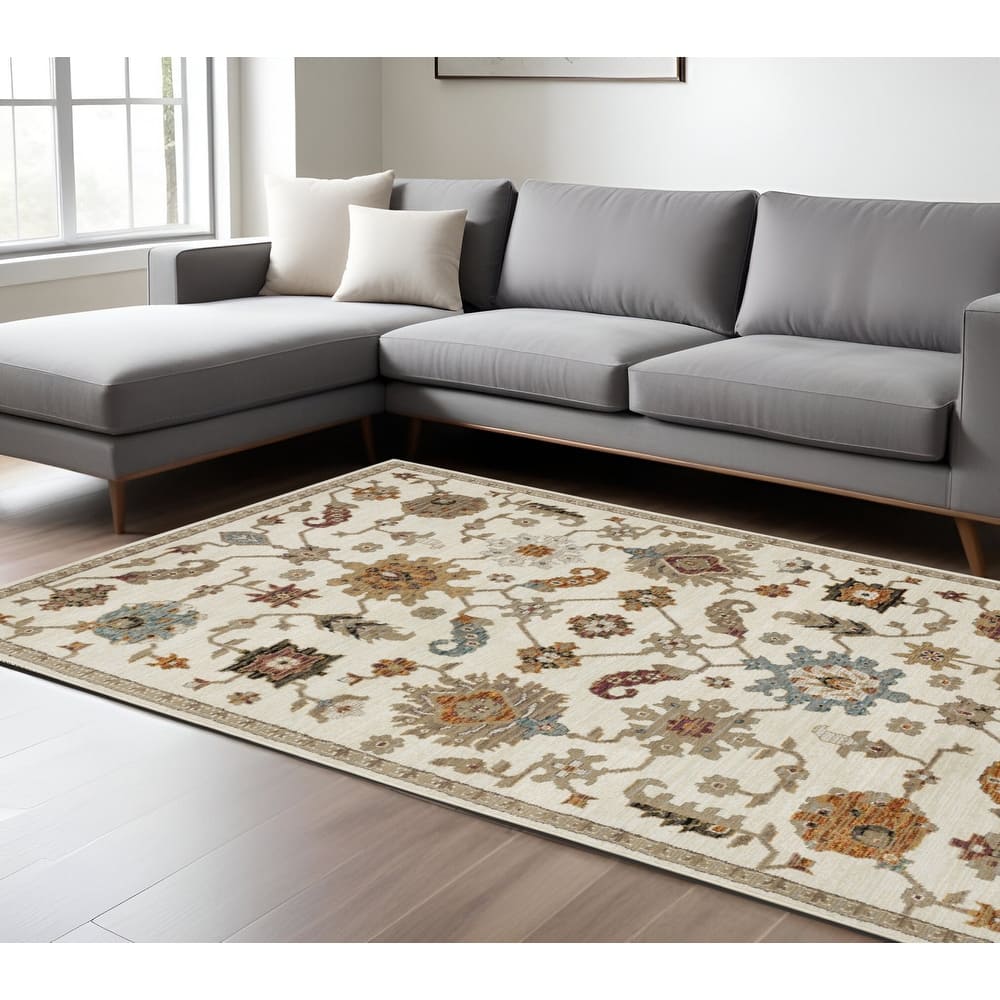 HomeRoots Oriental Traditional Rectangle Area Rug