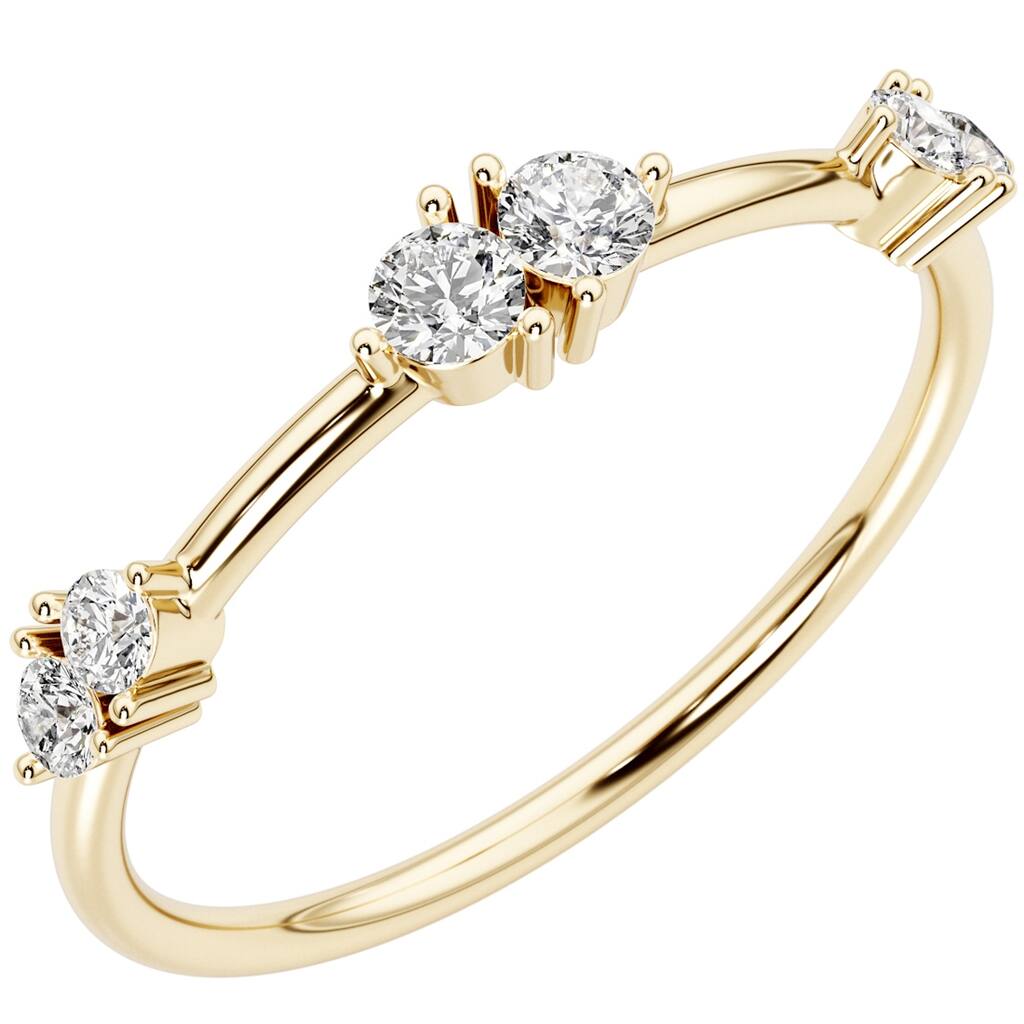 Oravo 14k Gold Plated Sterling Silver Lab Diamond 0.25 ct Stacking Ring Band