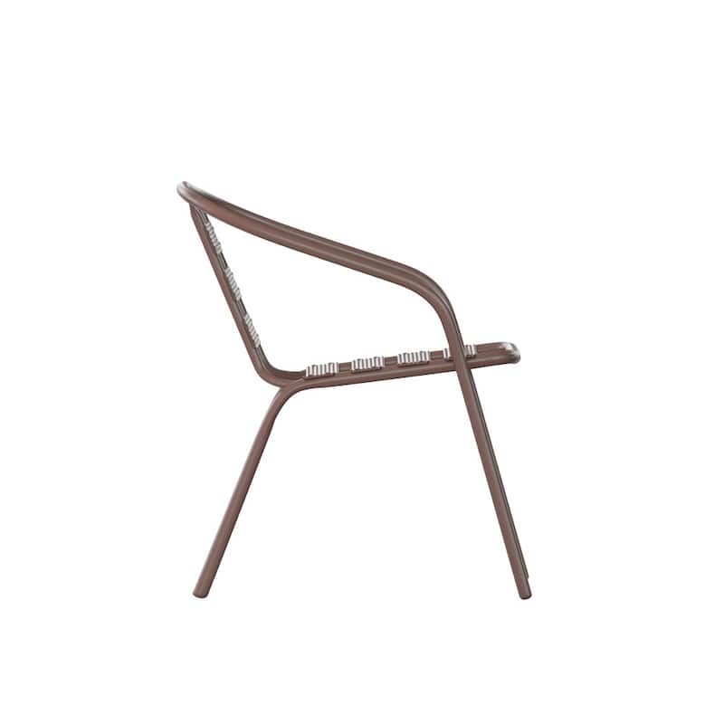 Metal Restaurant Stack Chair with Aluminum Slats