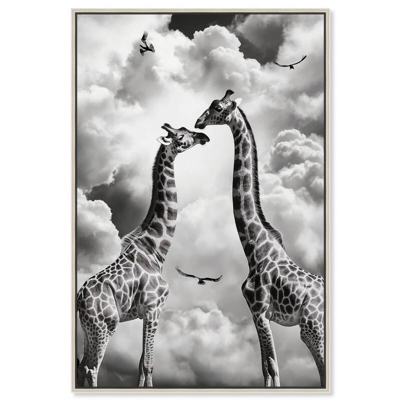 Giants in Love I Canvas by Art Remedy - 20" x 30" - Silver