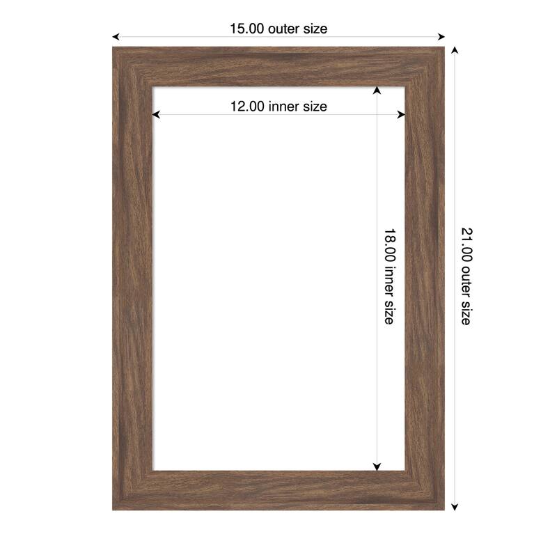 Pia Medium Brown Narrow Framed Dry Erase Magnetic Board - 15 x 21 in