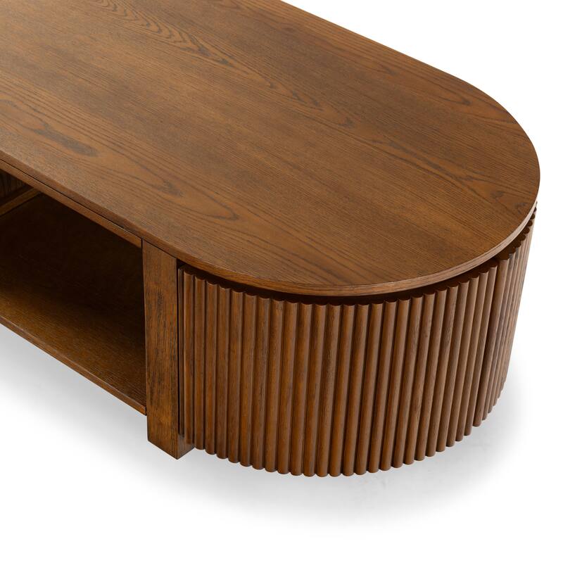 SAFAVIEH Couture Shelbie Reeded Oval Coffee Table, Fully Assembled - 51"W x 25"D x 16"H