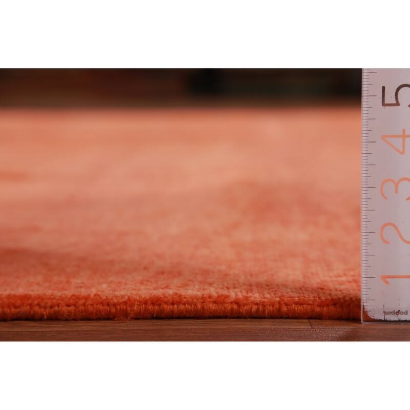 Hand Knotted Oriental 100% Wool Carpet Modern Solid Oranges & Rust Gabbeh Area Rug - 12' 1'' X 9' 0''