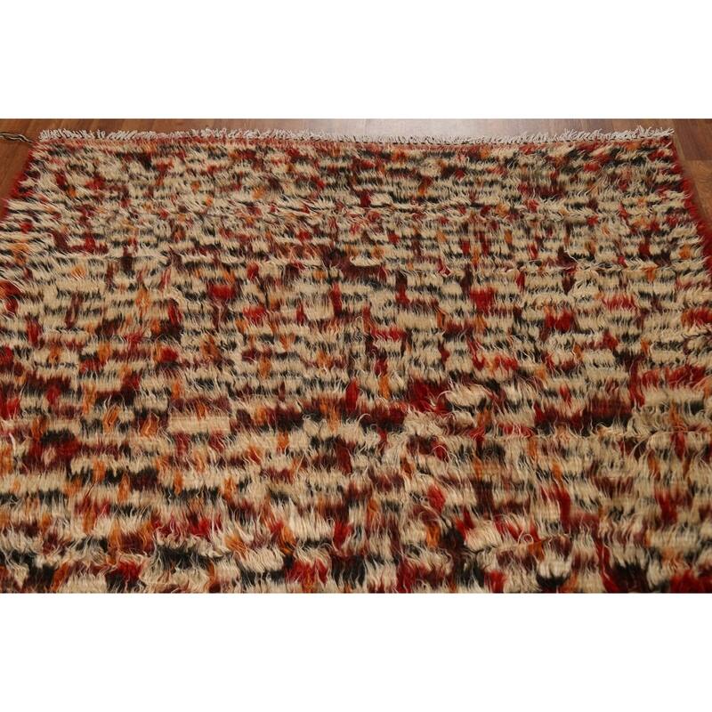 Hand Knotted Oriental 100% Wool Carpet Tribal Tribal Beige & Ivories Moroccan Area Rug - 7' 10'' X 5' 4''