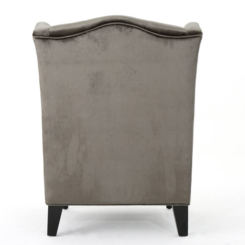 Modern 27.5" High Back Upholstered Button Tufted Club Chair with Rubber Wood Legs