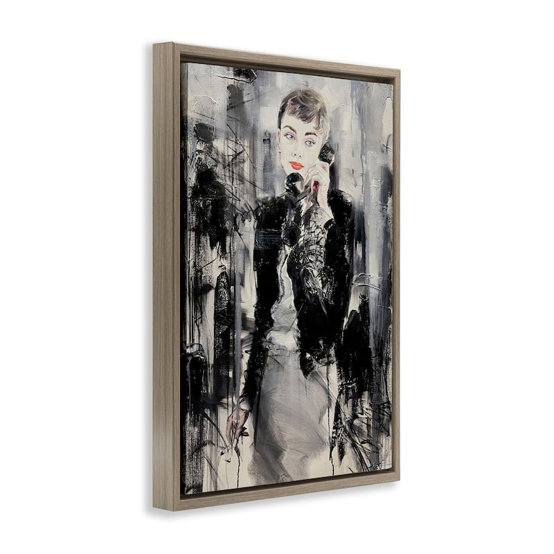 Stupell Classic Beauty Fashionista Framed Floater Canvas Wall Art Design By Lucille Lee