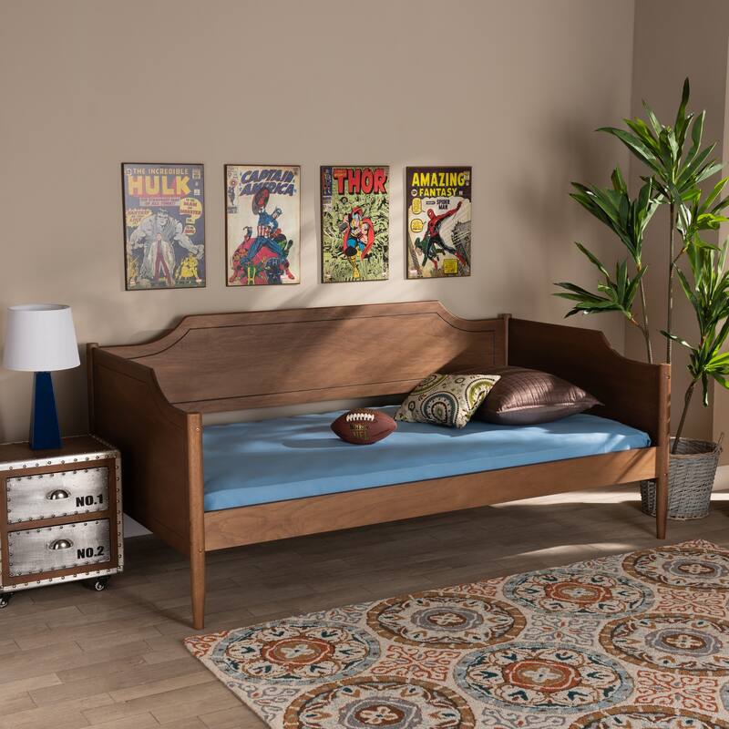Twin Daybed - Walnut Brown Wood Daybed Frame
