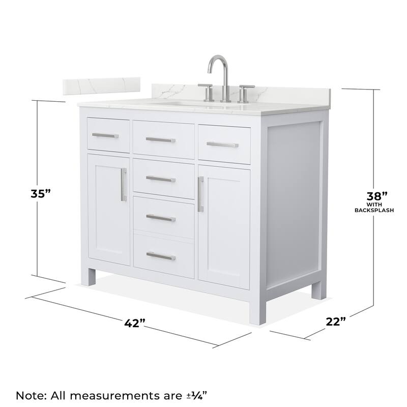 Wyndham Collection WCG2424-42S-QTZ-US3MXX Beckett 42" Free Standing