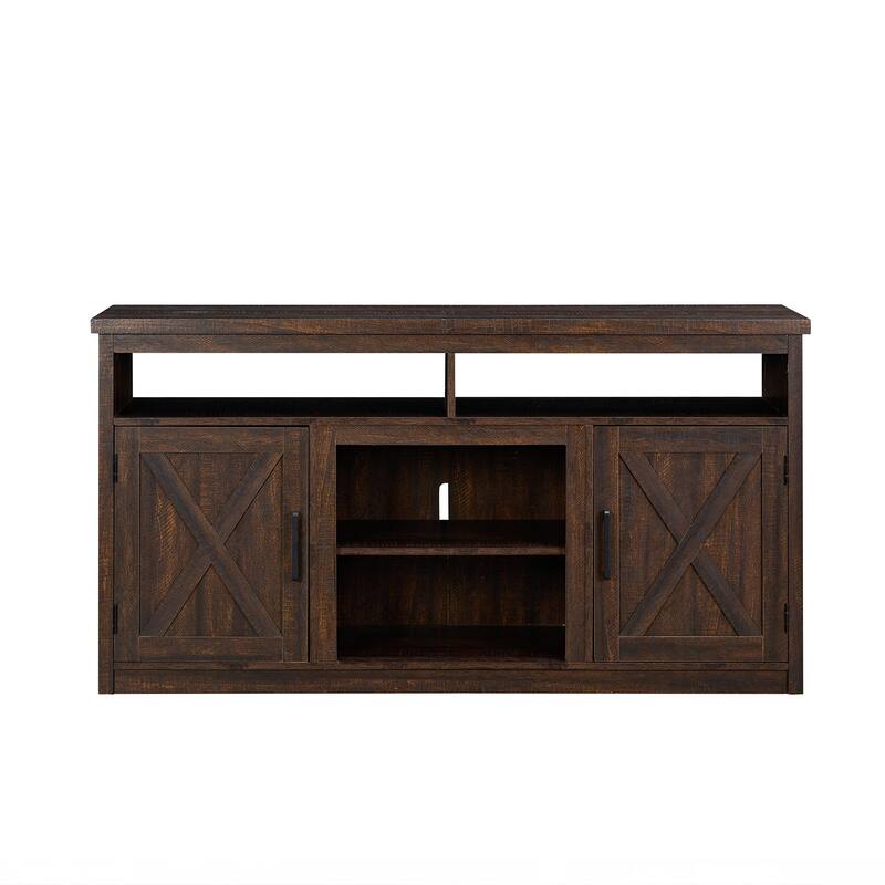 Farmhouse Barn Door TV Media Stand Modern Entertainment Console