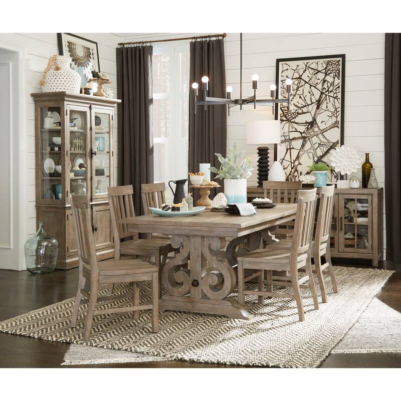 Magnussen Home Tinley Park Dove Tail Grey Dining Cabinet - 44''W x 19''D x 78''H