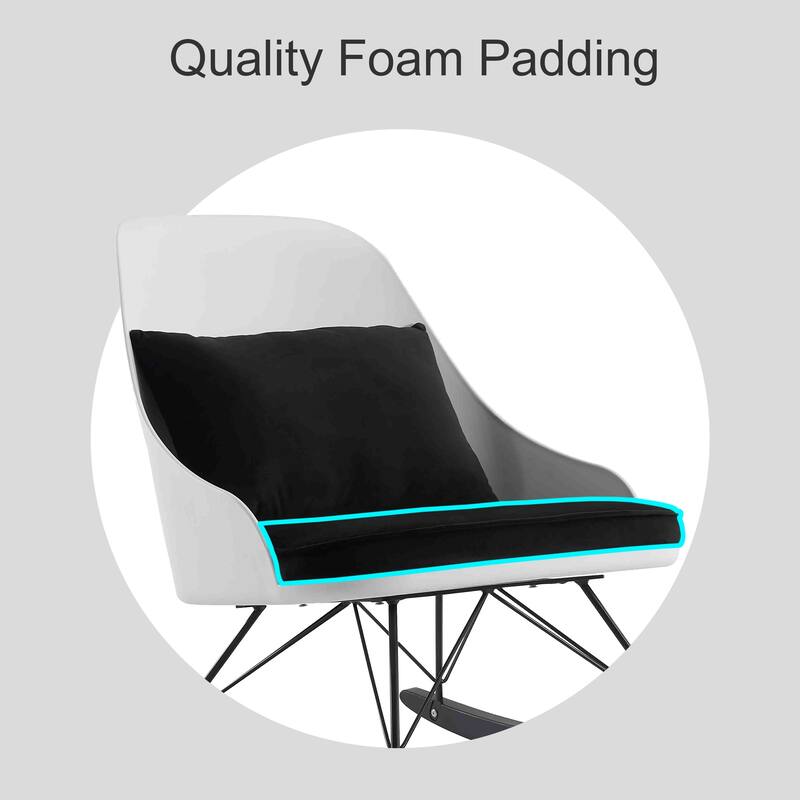 Large Rocking Chair With Cushion Plastic Arms Lounge Nursery Living Room Rocker Replica Accent Comfortable Office Work